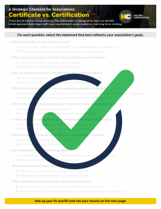 A Strategic Checklist for Associations Certificate vs. Certification
